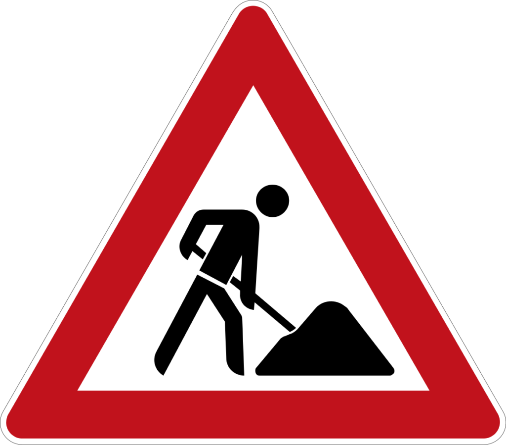 Straßenschild Baustelle